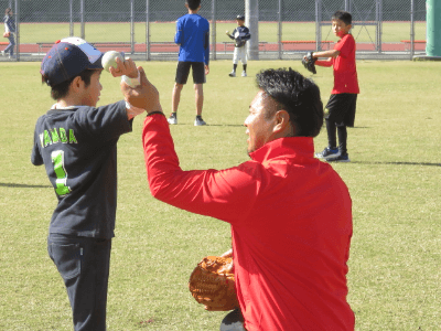 軟式野球教室の様子1