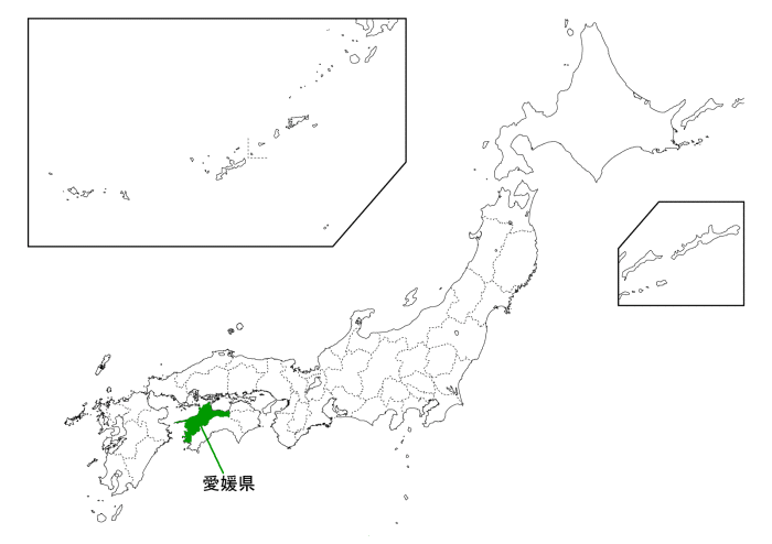 愛媛県の位置図