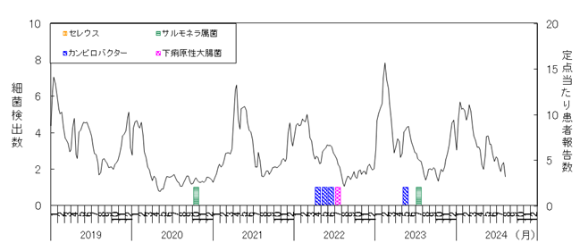 細菌月別検出数の推移