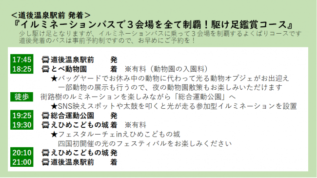 道後温泉発着モデルコース