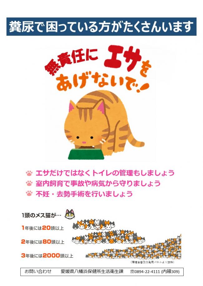 無責任な餌やりに対する啓発ポスター　