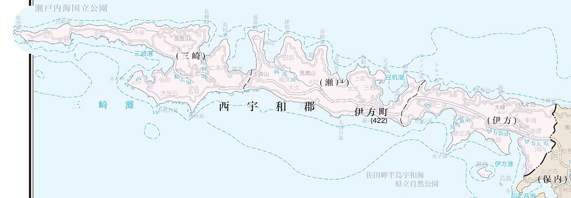 伊方町の地籍調査実施状況図