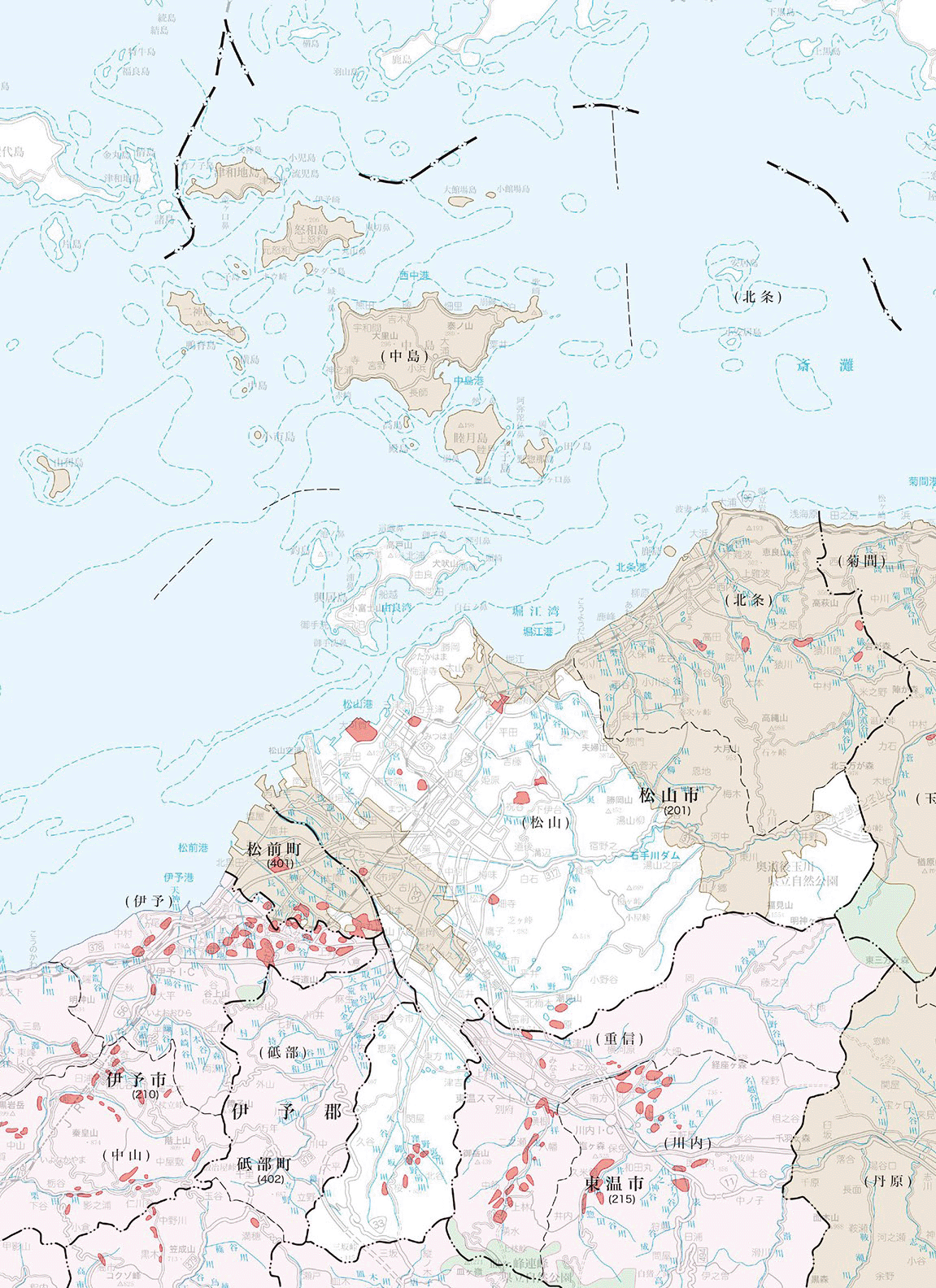 松山市の地籍調査実施状況