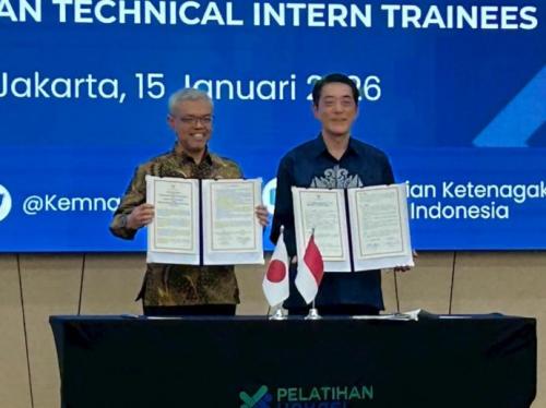 1月15日(木曜日)(現地時間)インドネシア労働省とのインドネシア人技能実習生の送出し・受入れ促進に関する協力覚書調印式(インドネシア)