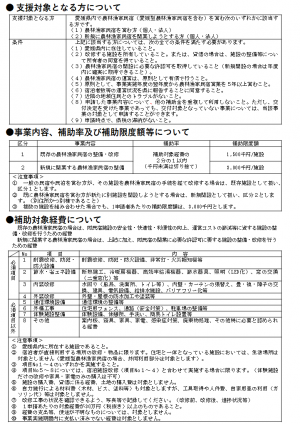 農林漁家民宿施設等整備支援事業 チラシ