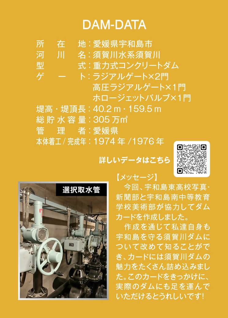 ５０周年記念ダムカード縦バージョン（ウラ）