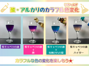 酸・アルカリのカラフル色変化