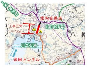 八幡浜保内線の位置図